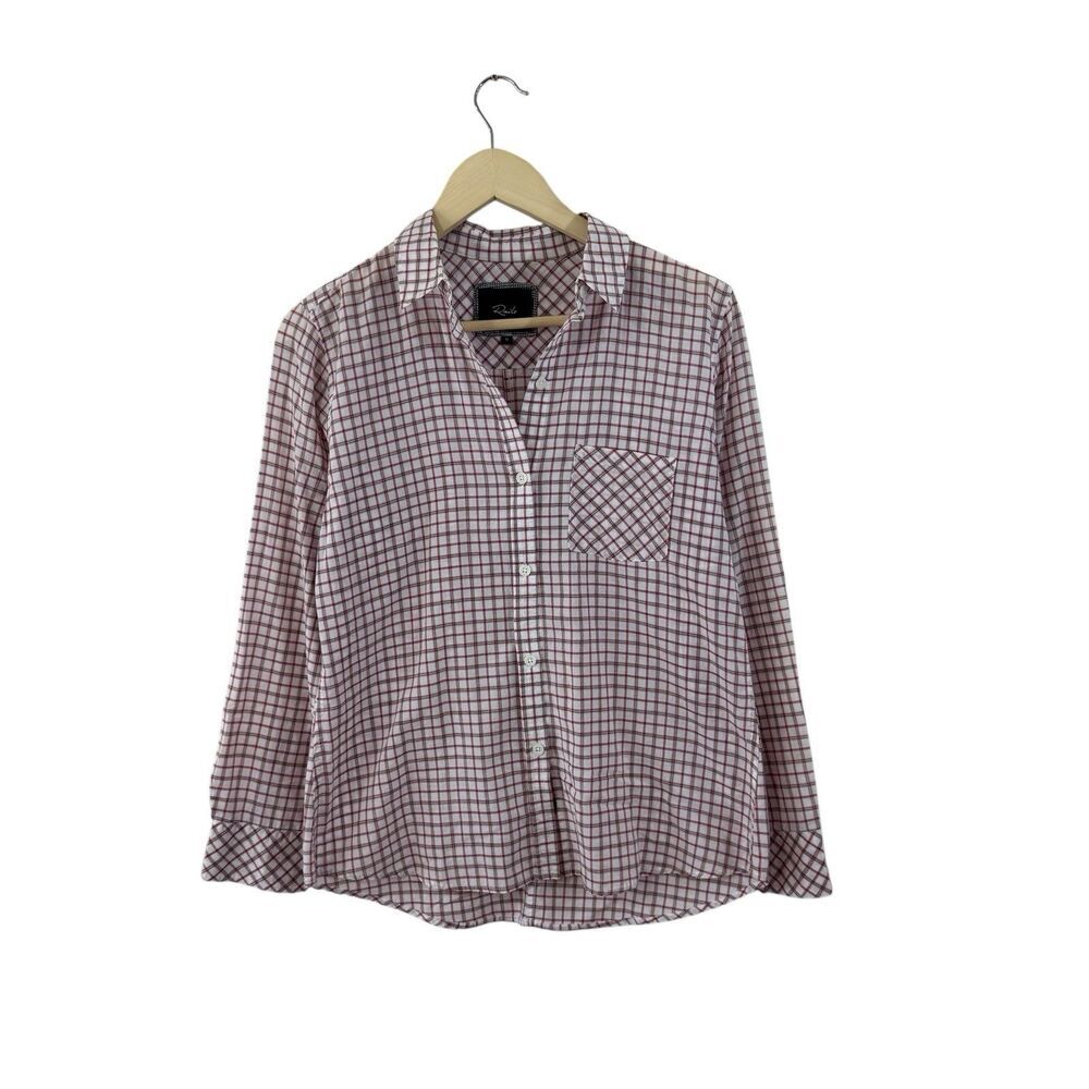 Rails Medium Button Front Shirt Plaid Lightweight Long Sleeve Womens
